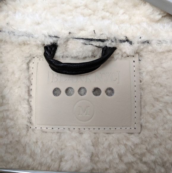 SALE!โจ NWT LEATHER MOTO SHERPA JACKET BLANK NYC XS - Picture 7 of 8